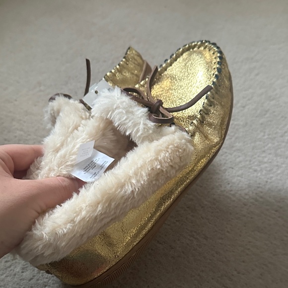 J.Crew Gold Moccasin Slippers! - Picture 4 of 6